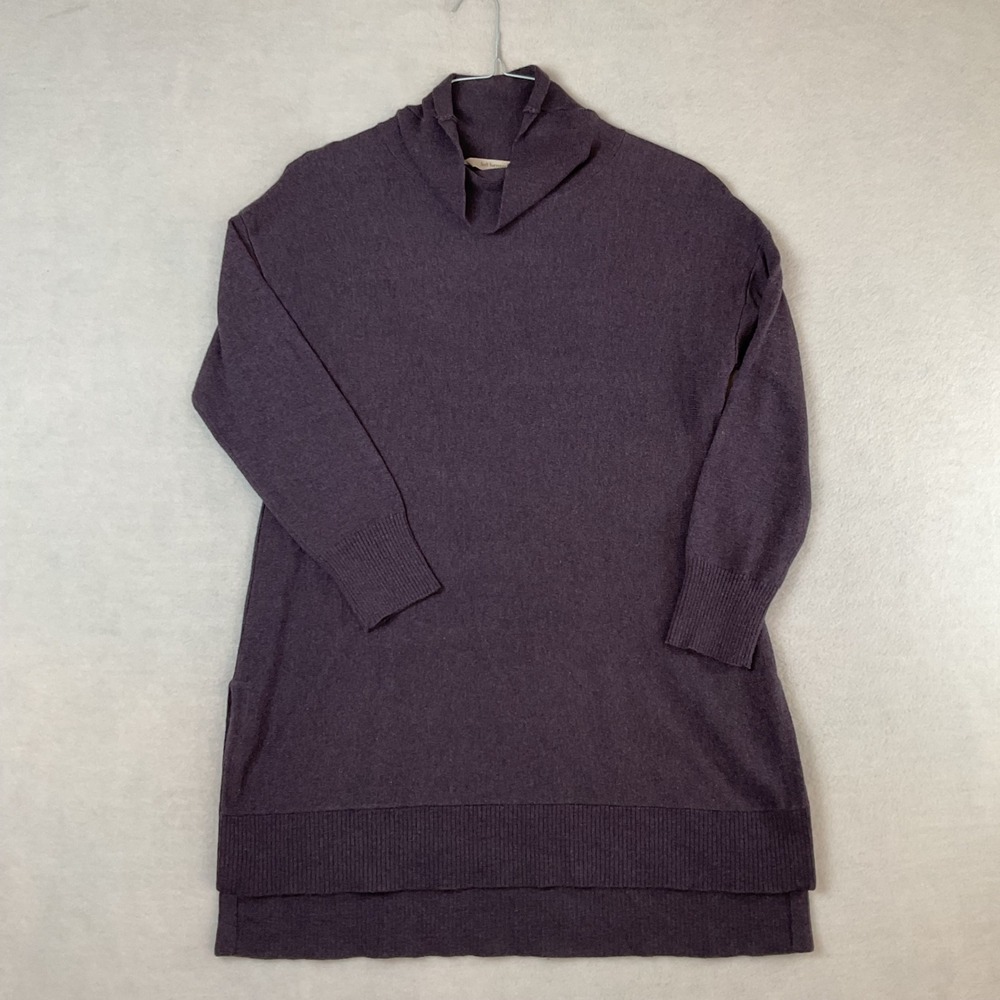 Soft Surroundings Womens Medium Cowl Neck Tunic Sweater Plum Purple